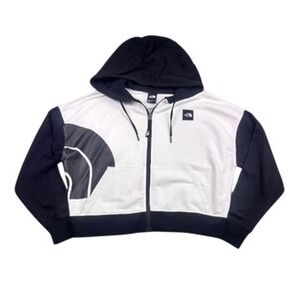 The North Face Colorblock Full Zip Hoodie Black White Gray Women's S